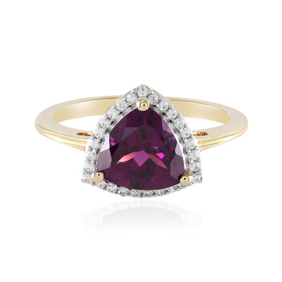 Bague en or et Grenat magenta