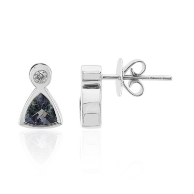 Boucles d'oreilles en argent et Tanzanite non chauffée (Pallanova)