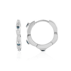 Boucles d'oreilles en argent et Diamant bleu I3