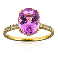 Bague en or et Kunzite du Brésil