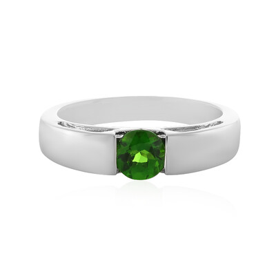 Bague en argent et Diopside de Russie