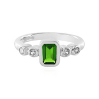 Bague en argent et Diopside de Russie