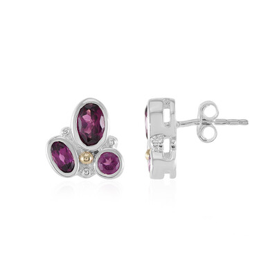 Boucles d'oreilles en argent et Grenat Rhodolite (Granulieren)