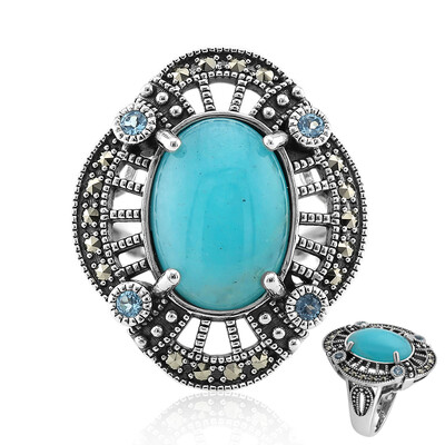 Bague en argent et Amazonite (Annette classic)