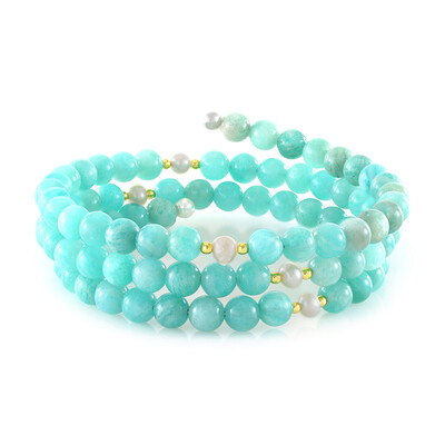 Bracelet en acier et Amazonite (Riya)