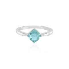 Bague en argent et Fluorite bleu pétrole