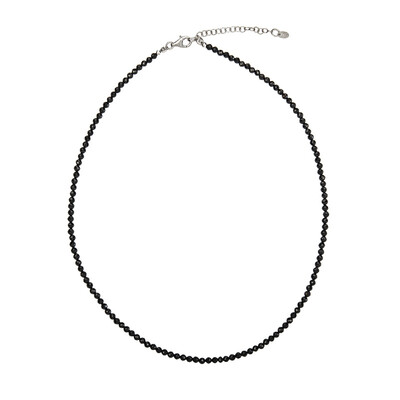 Collier en argent et Spinelle noir