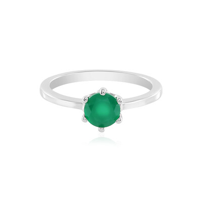 Bague en argent et Onyx vert