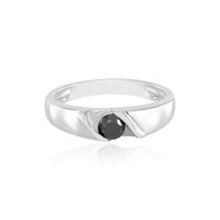 Bague en argent et Diamant noir