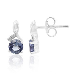 Boucles d'oreilles en argent et Tanzanite non chauffée