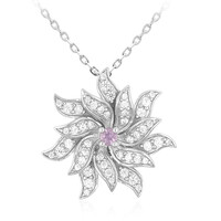 Collier en argent et Saphir pourpre de Ceylan non chauffé