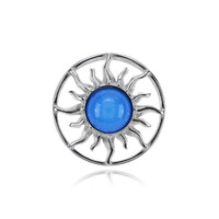 Pendentif en argent et Ambre bleue de Colombie