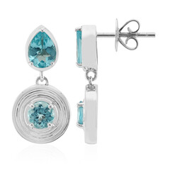 Boucles d'oreilles en argent et Apatite bleue (Pallanova)