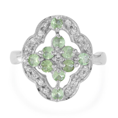 Bague en argent et Grenat vert menthe de Merelani