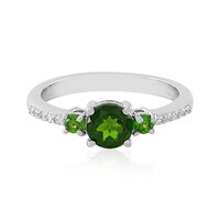 Bague en argent et Diopside de Russie