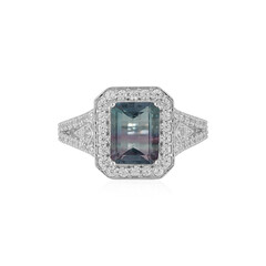 Bague en argent et Fluorite multicolore