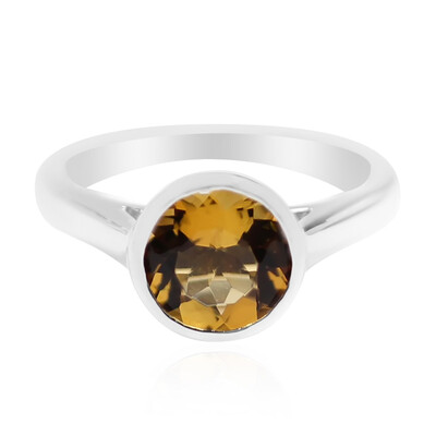 Bague en argent et Scapolite cognac