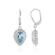 Boucles d'oreilles en argent et Topaze bleu ciel