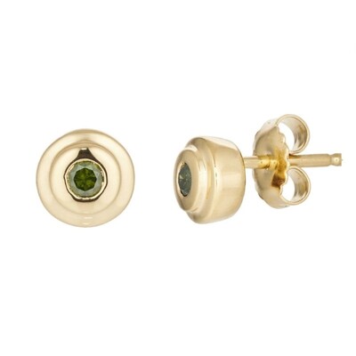 Boucles d'oreilles en argent et Diamant vert