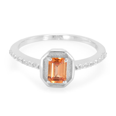 Bague en argent et Saphir Padparadscha