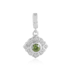 Pendentif en argent et Zircon de Ceylan vert