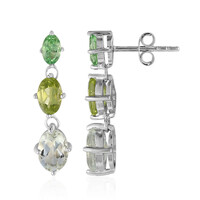 Boucles d'oreilles en argent et Améthyste verte