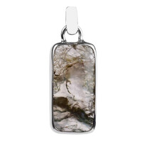 Pendentif en argent et Agate mousse de Java