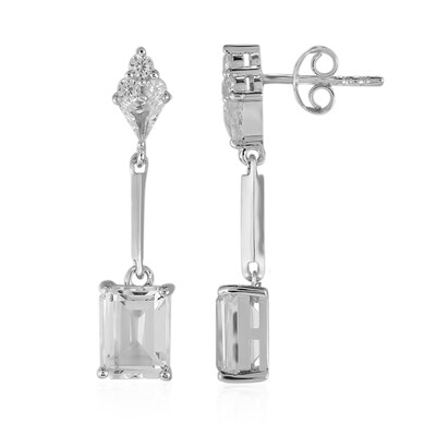 Boucles d'oreilles en argent et Topaze blanche