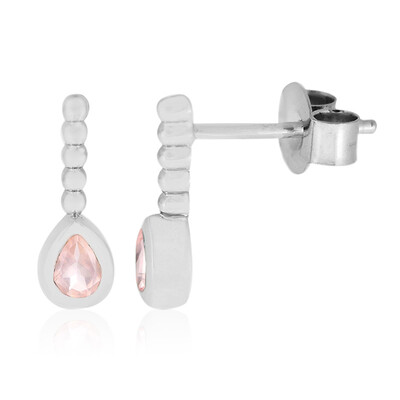 Boucles d'oreilles en argent et Quartz rose