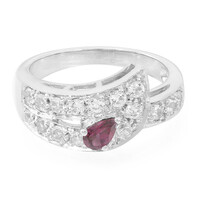 Bague en argent et Rhodolite du Brésil