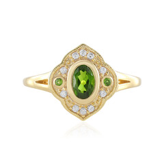 Bague en argent et Diopside de Russie