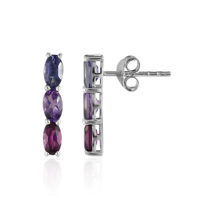 Boucles d'oreilles en argent et Iolite