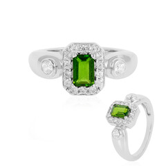 Bague en argent et Diopside de Russie