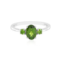 Bague en argent et Diopside de Russie