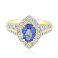 Bague en or et Saphir bleu de Ceylan