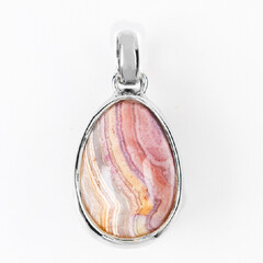 Pendentif en argent et Agate dentelle