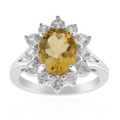 Bague en argent et Citrine