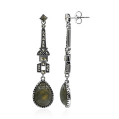 Boucles d'oreilles en argent et Labradorite (Annette classic)