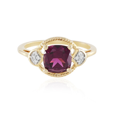 Bague en or et Grenat magenta