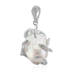 Pendentif en argent et Perle blanche de culture d'eau douce (TPC)