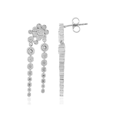 Boucles d'oreilles en argent et Zircon (MONOSONO COLLECTION)