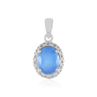 Pendentif en argent et Calcédoine bleue