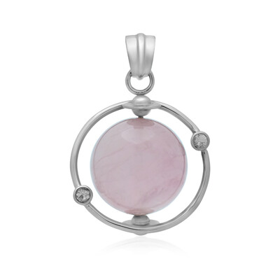 Pendentif en argent et Quartz rose