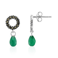 Boucles d'oreilles en argent et Onyx vert