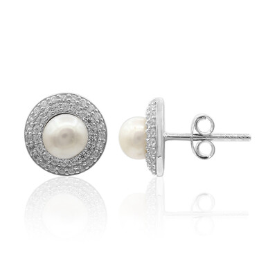 Boucles d'oreilles en argent et Perle de culture d'eau douce