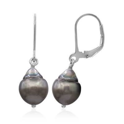 Boucles d'oreilles en argent et Perle de culture de Tahiti (TPC)