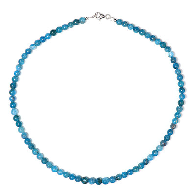 Collier en argent et Apatite bleu néon