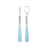 Boucles d'oreilles en or et Calcédoine bleue (KM by Juwelo)