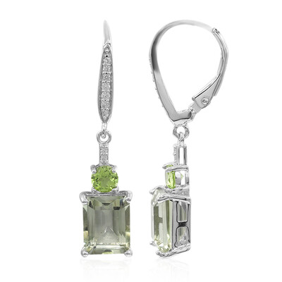 Boucles d'oreilles en argent et Améthyste verte