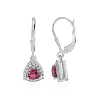 Boucles d'oreilles en argent et Rubellite